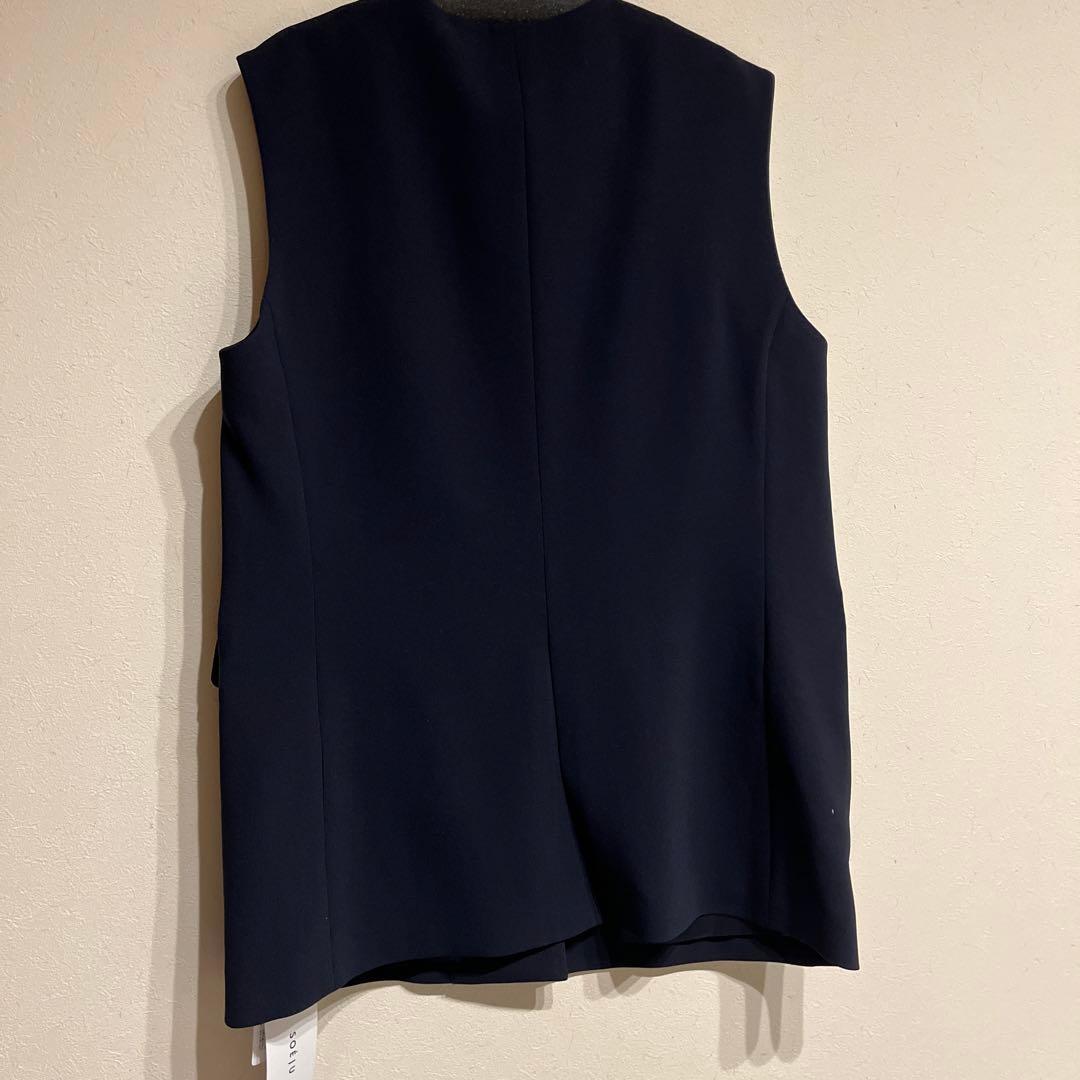 週末セールはやいものがい！SOÉJU ノーカラー　スリーブレジャケット ネイビー