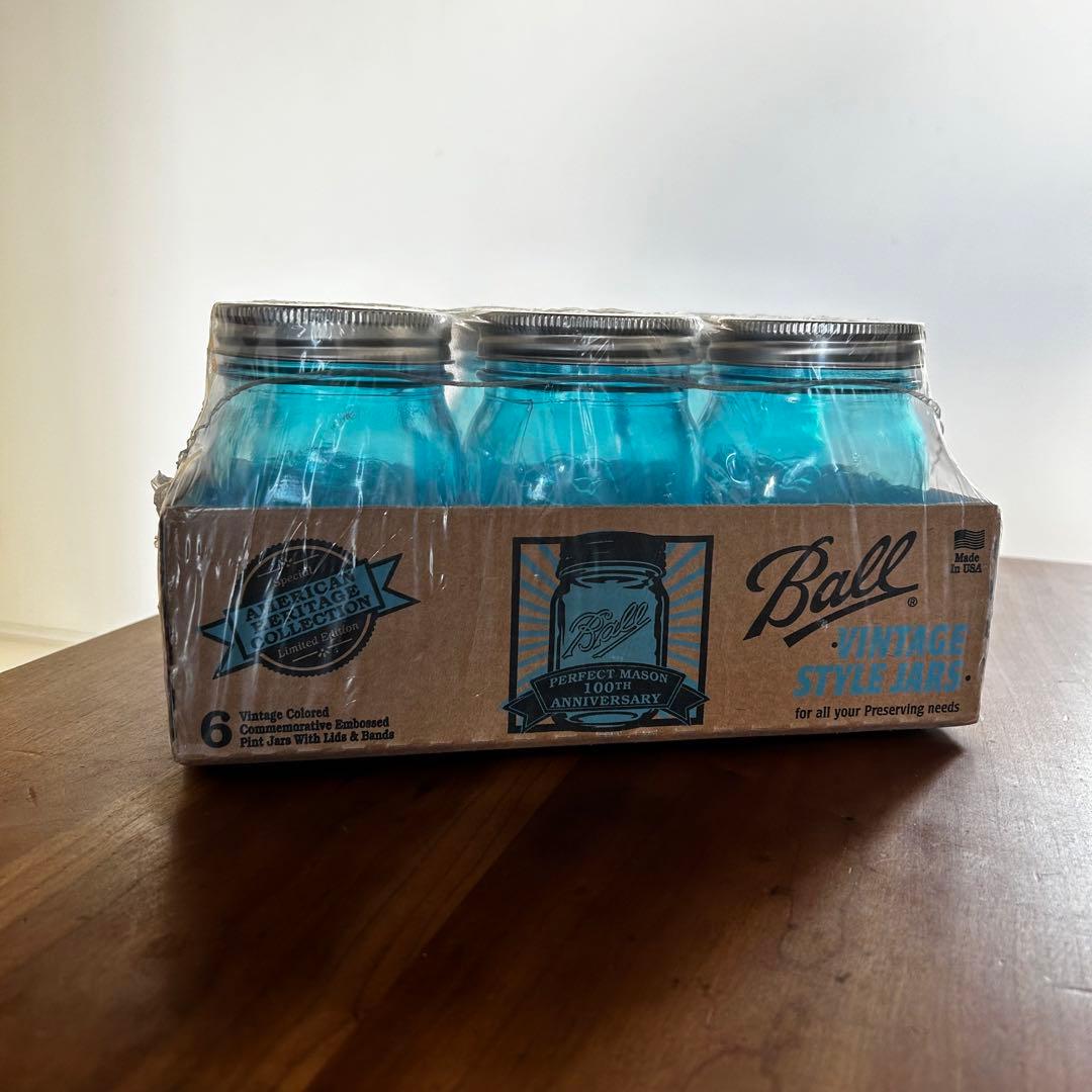 限定】 Ball ボール メイソンジャー 16oz 100周年記念 ブルー 6本