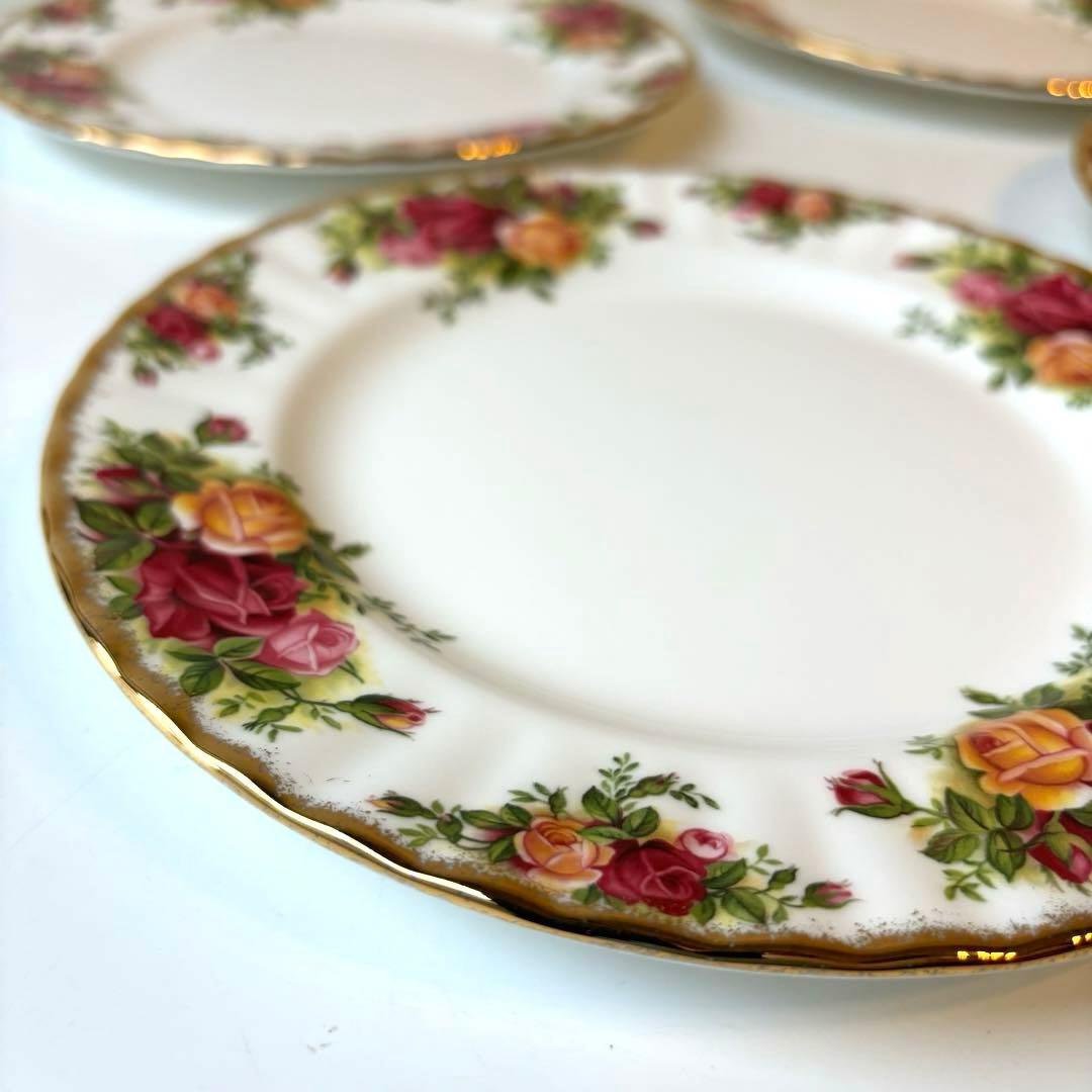【未使用】　ロイヤルアルバート オールドカントリーローズ　大皿×4 中皿×4