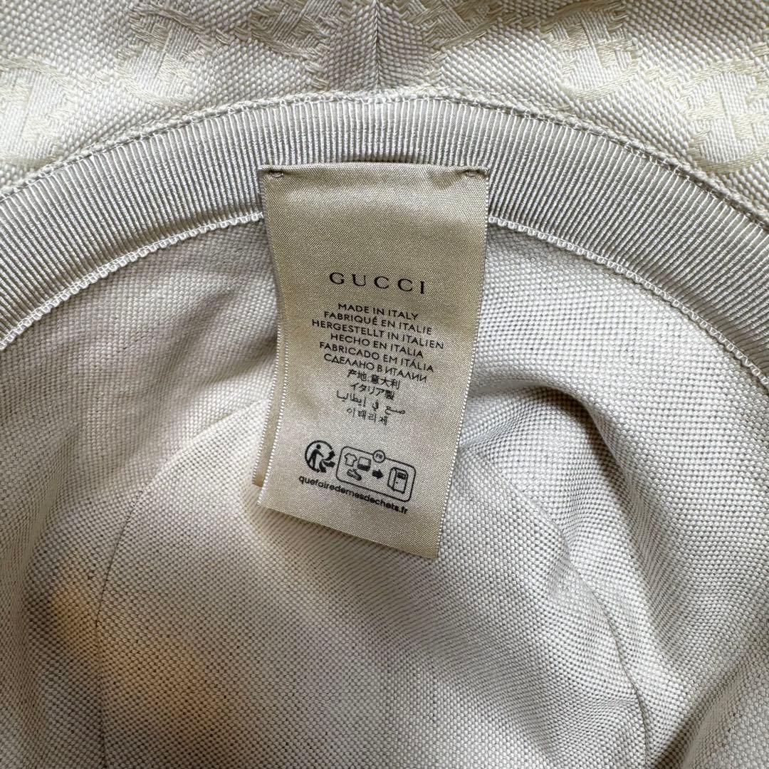 未使用級☆GUCCI バケットハット GGキャンバス Mサイズ アイボリー