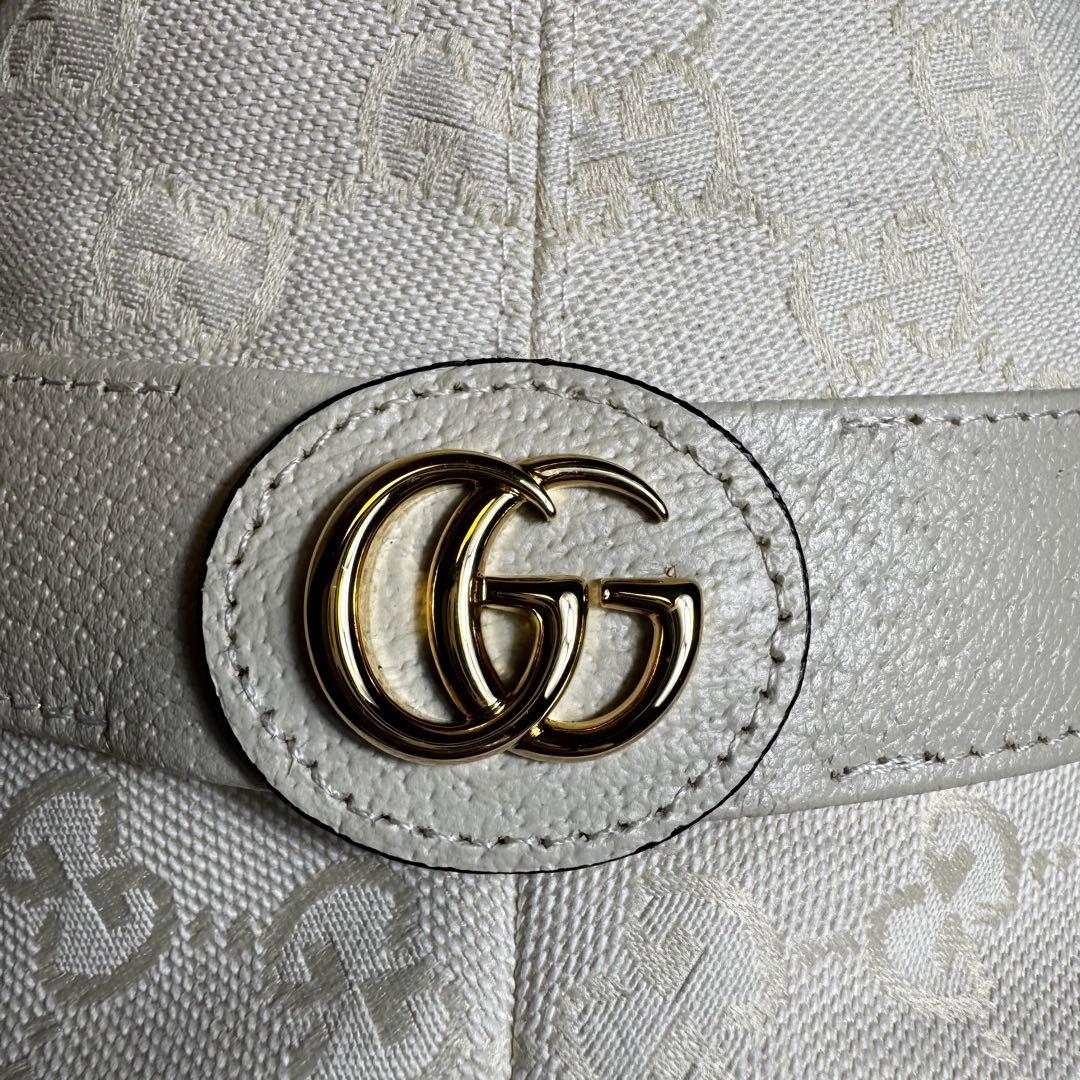 未使用級☆GUCCI バケットハット GGキャンバス Mサイズ アイボリー