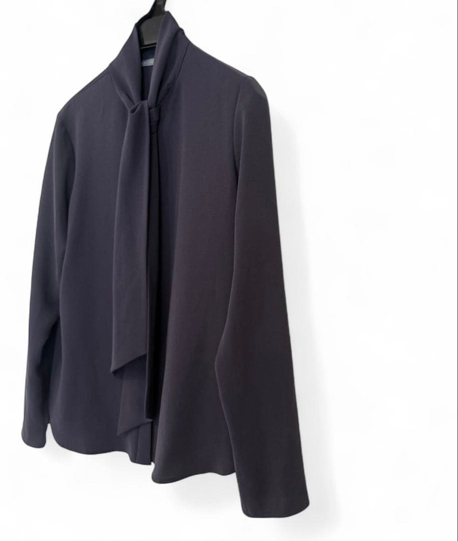 セオリーリュクス　ボウタイ　ブラウス　シャツ　ブラウス　チャコールグレー