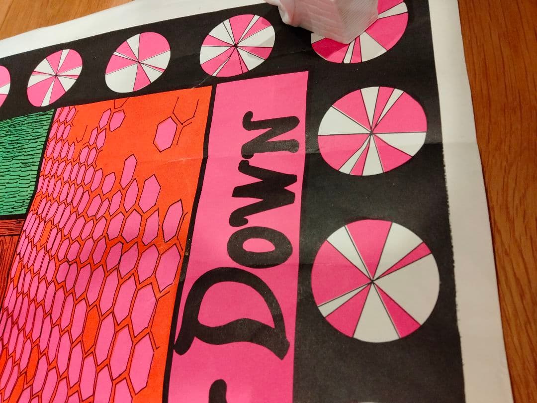 大判　ディズニー　ポスター ブラックライト メモリアルオージー ビンテージ 麻パ