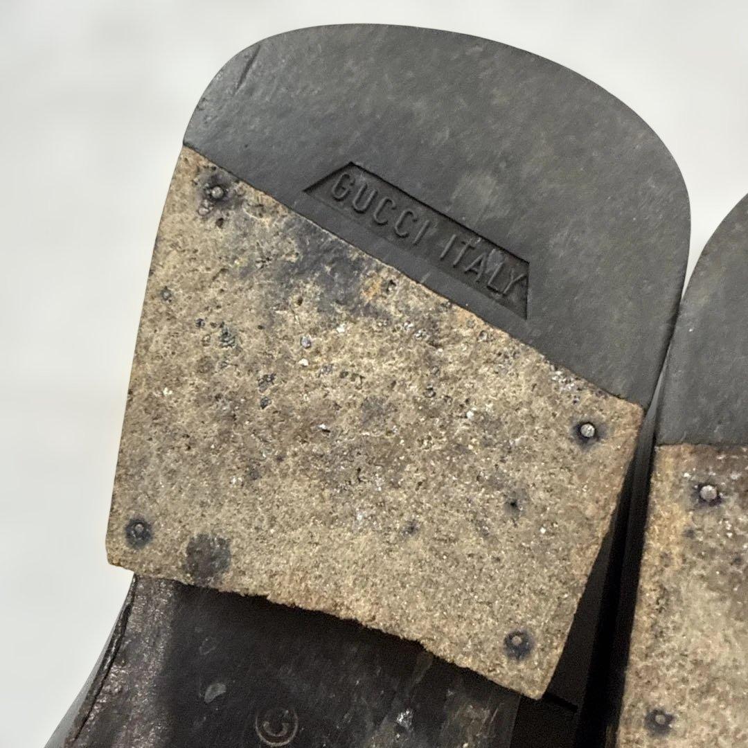 グッチGUCCI レザーブーツ　ブラック　イタリア製　サイズ44