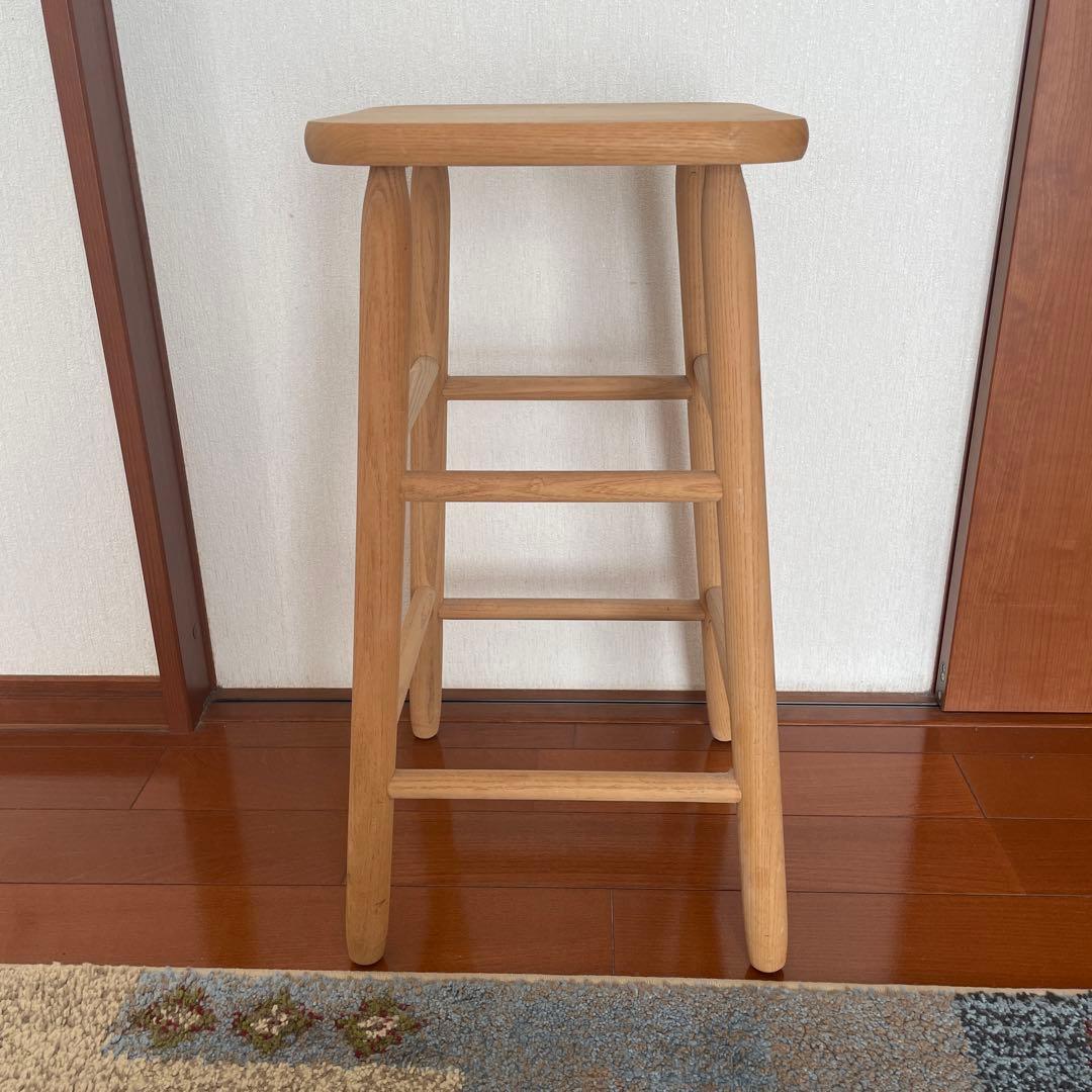 【キャトルセゾン】　天然木　木製ハイスツール
