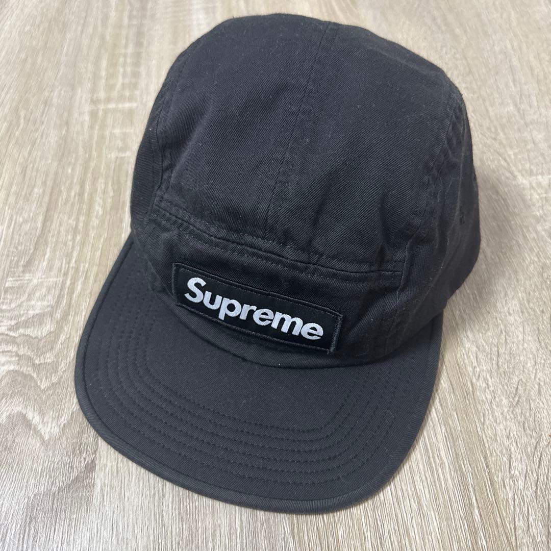 Supreme／WashedChinoTwillCampCap ブラック