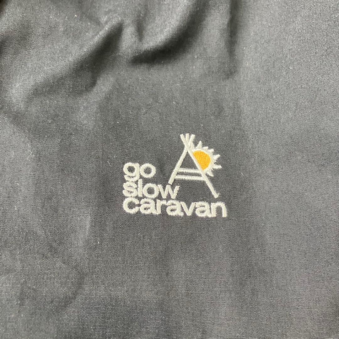 go slow caravan コードクロスパネル 刺繍 モッズコート 黒 音楽