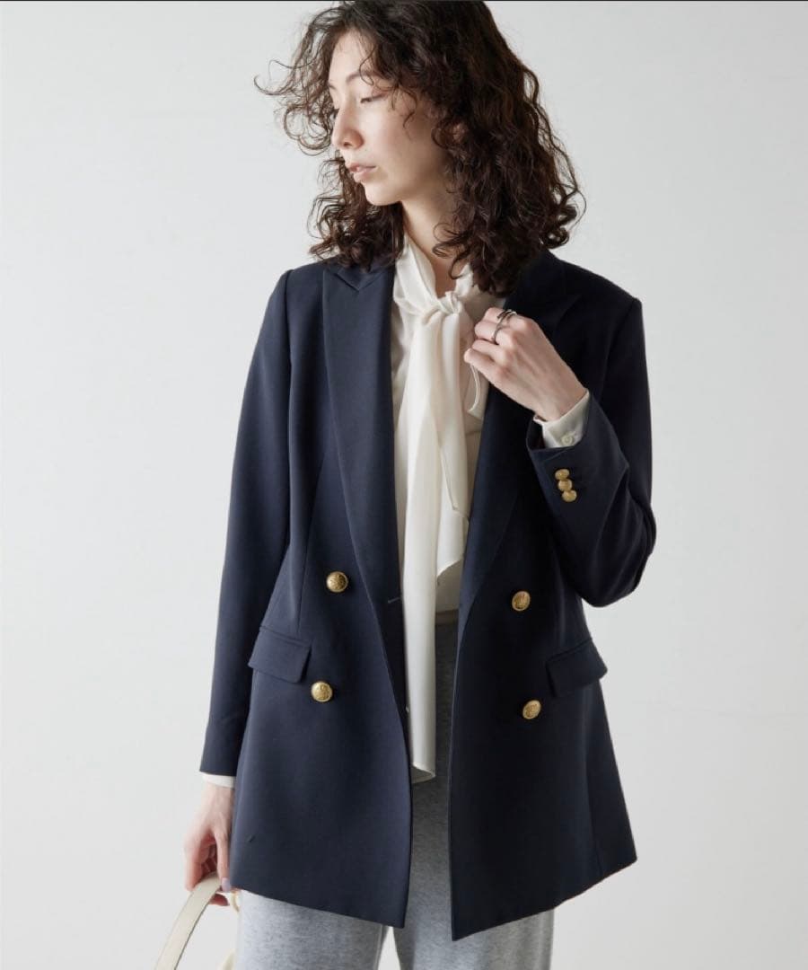 GALLARDAGALANTE ピークドラペルジャケット ネイビー