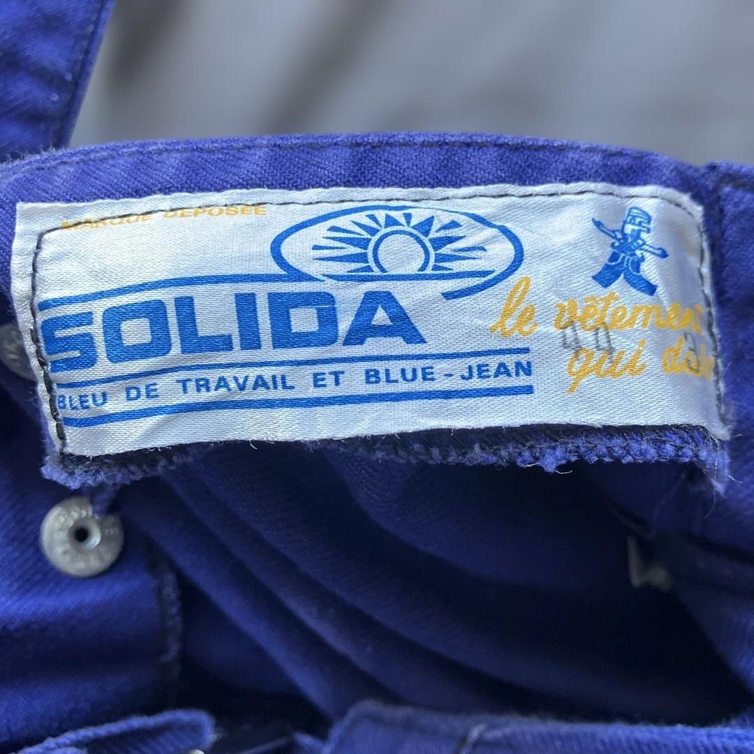 SOLIDA '60ヴィンテージコットンオーバーオールフレンチインクブルー44