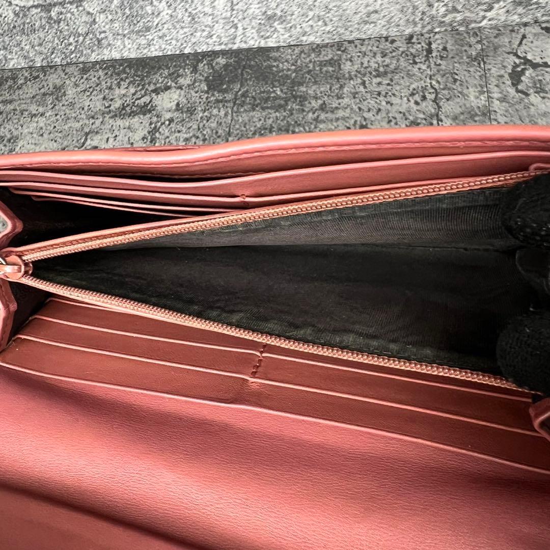 GUCCI マイクロGG シマ レザー 長財布 ピンク