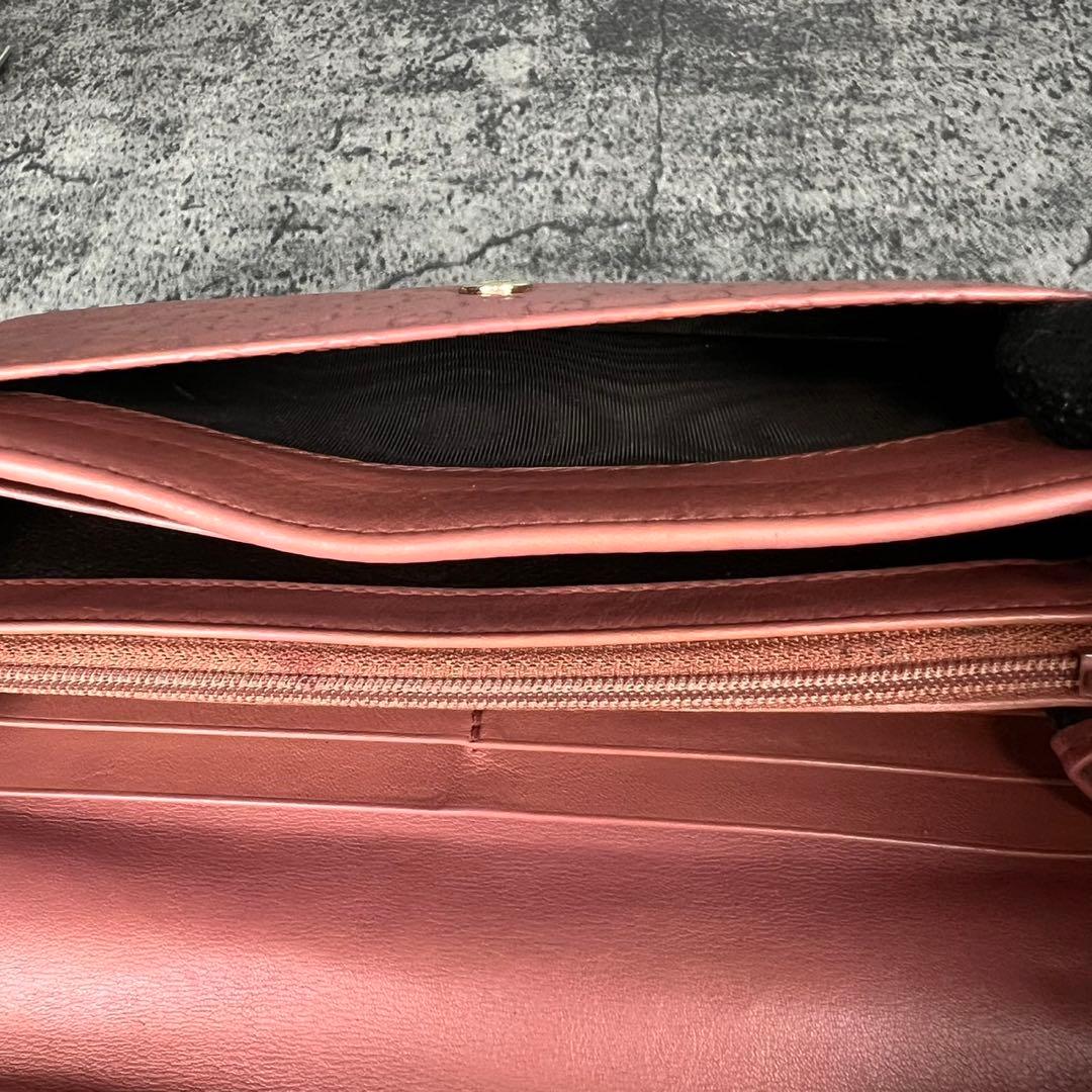 GUCCI マイクロGG シマ レザー 長財布 ピンク