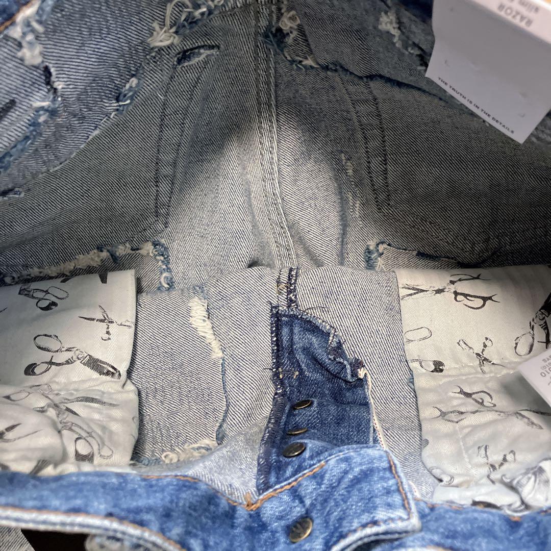 新品 DENHAM デンハム RAZORデストロイダメージスキニージョガーデニム