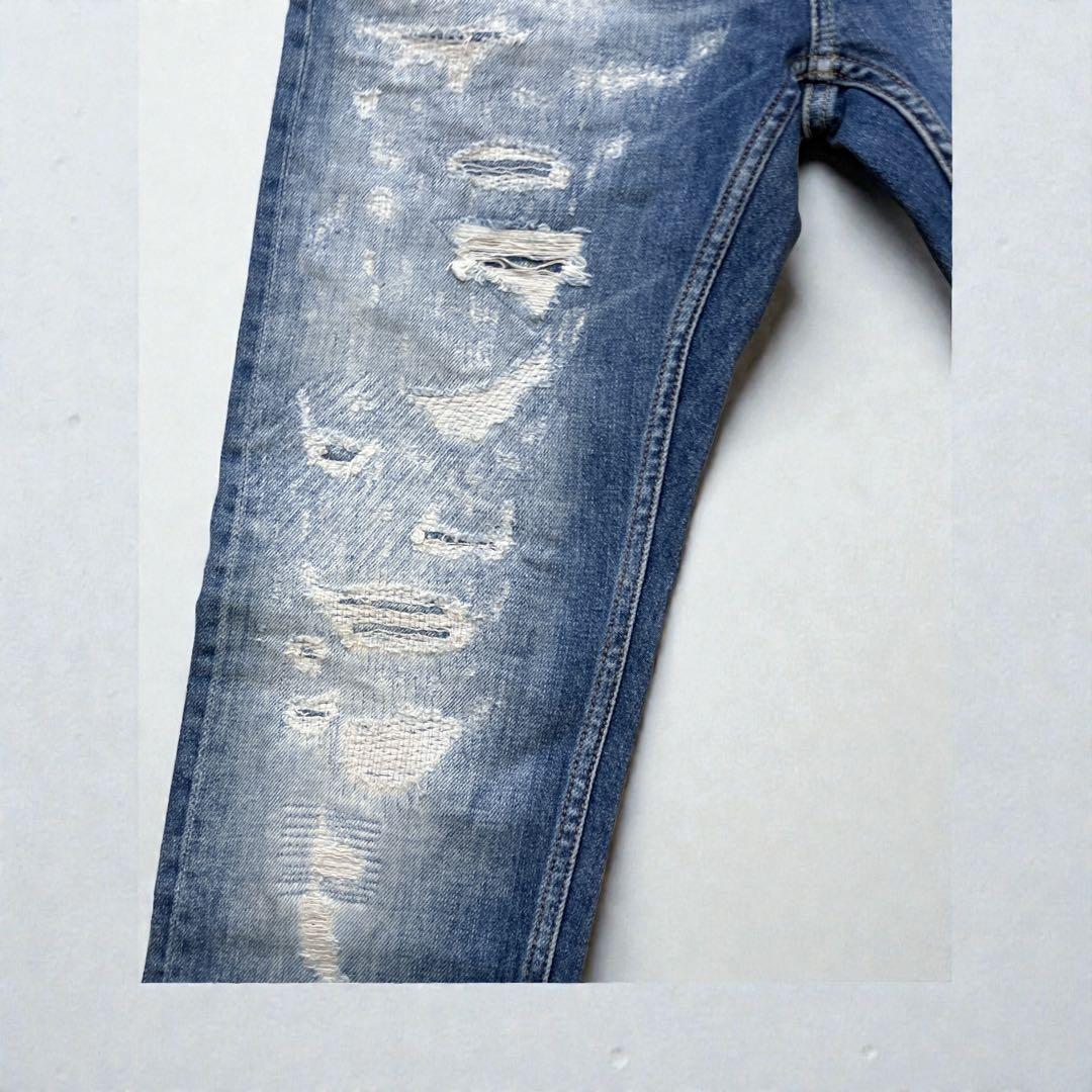 新品 DENHAM デンハム RAZORデストロイダメージスキニージョガーデニム