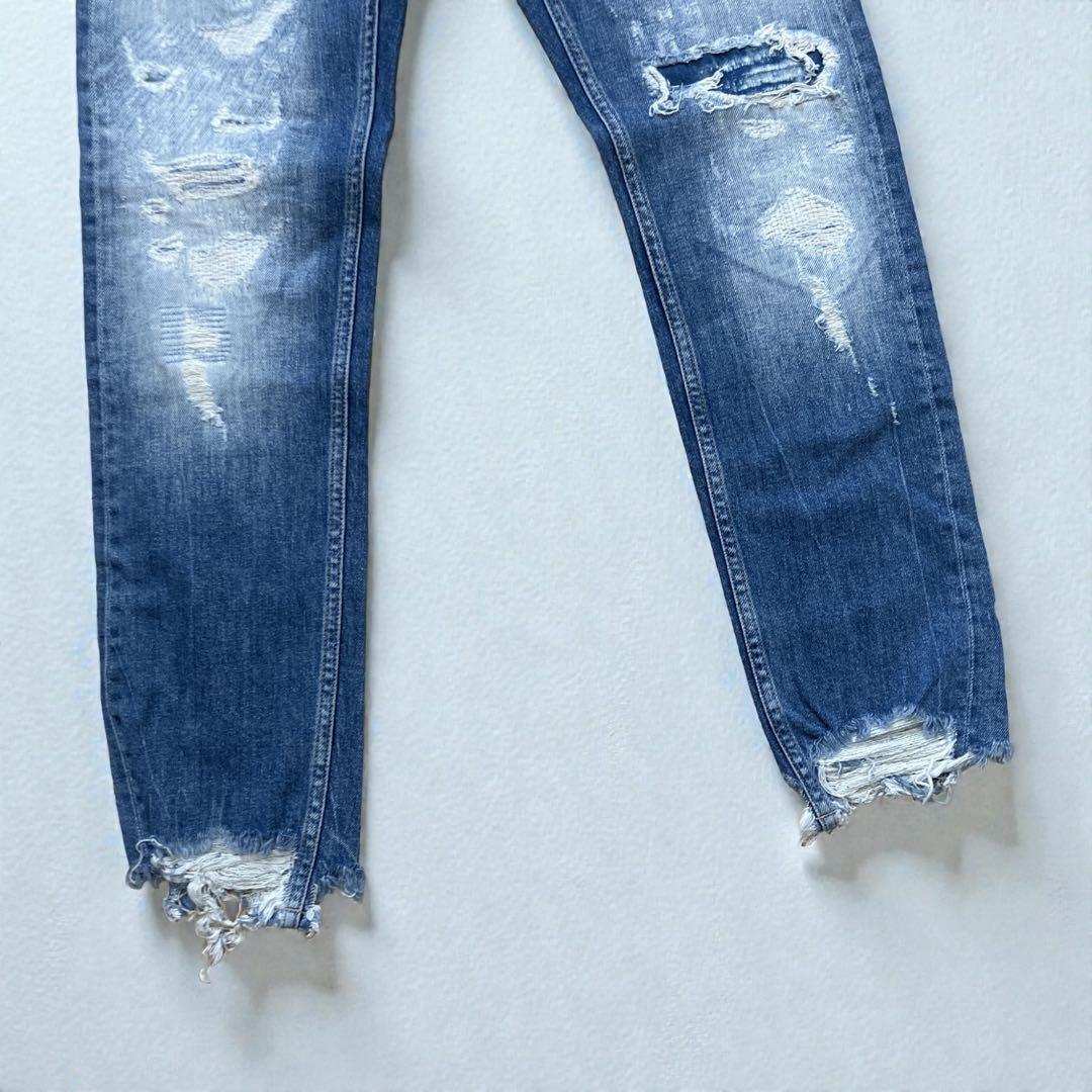 新品 DENHAM デンハム RAZORデストロイダメージスキニージョガーデニム