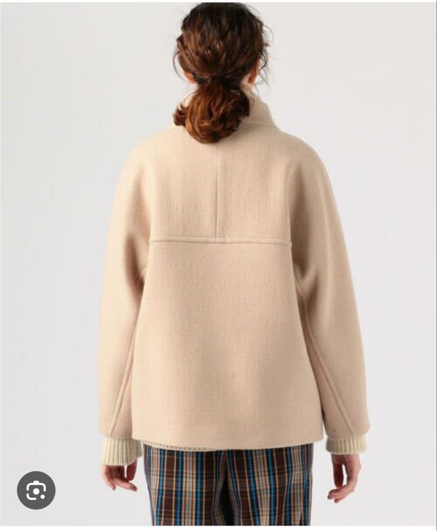 Ballsey リップルメルトンスタンドカラーショートコート ベージュ