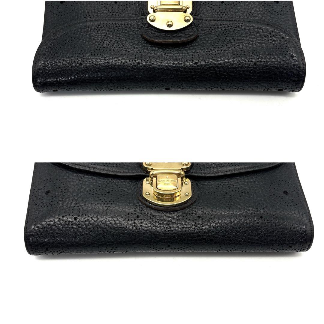 極美品◆ルイヴィトン ポルトフォイユ アメリア モノグラム マヒナ ノワール 黒