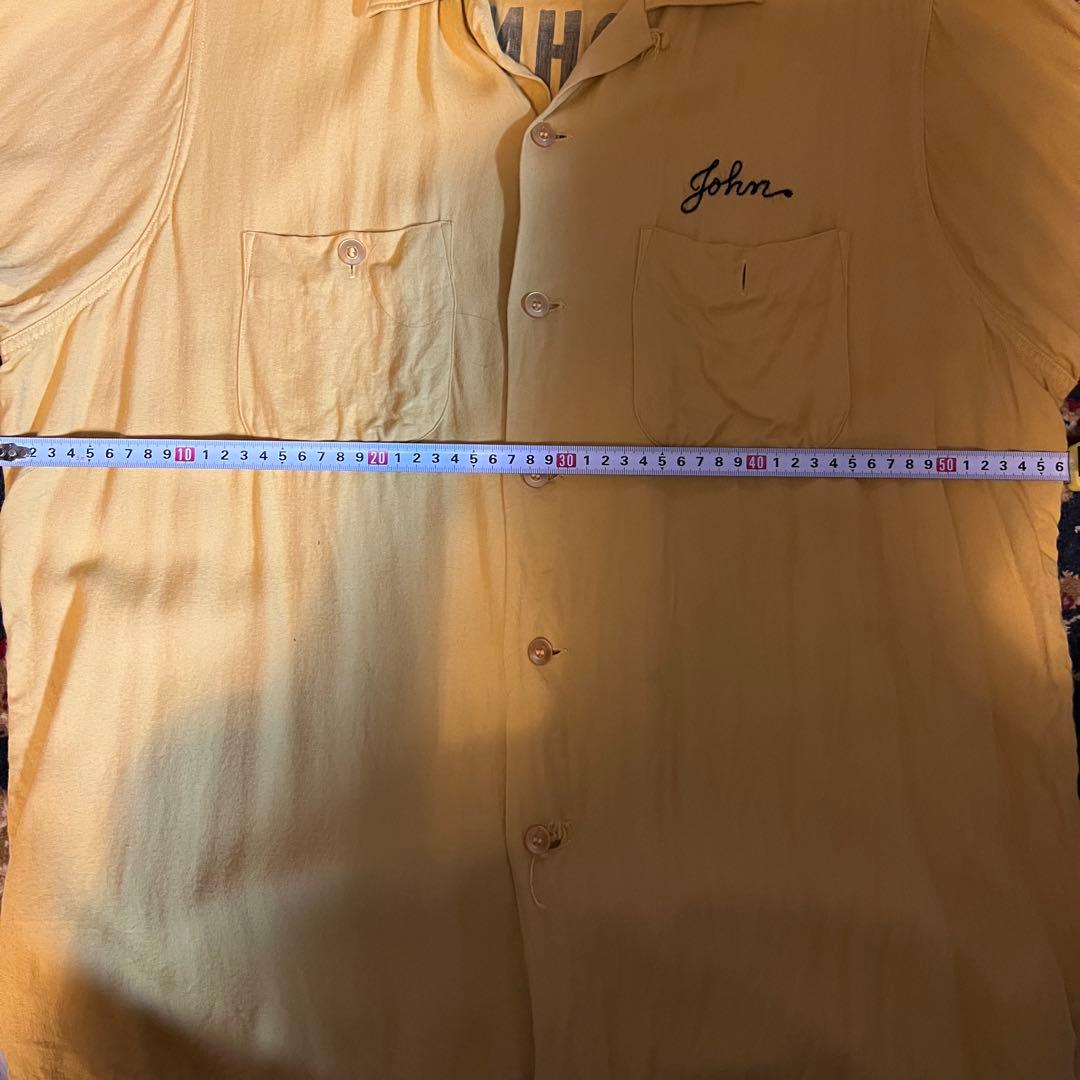 50s king louis 黒タグ ボーリングシャツ レーヨン