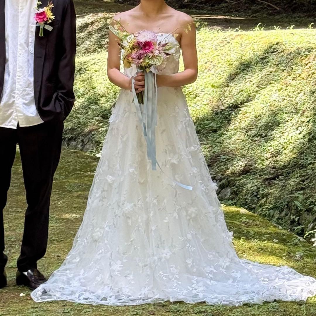 dressproduction 【W272】フラワーレースパフ スリーブドレス