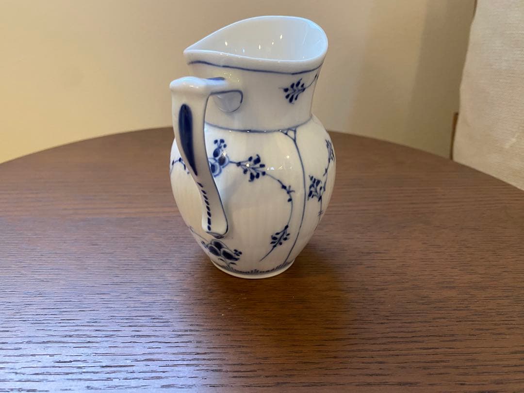 ブルーフルーテッドプレイン　ティーポット　シュガーポット　クリーマー　希少サイズ