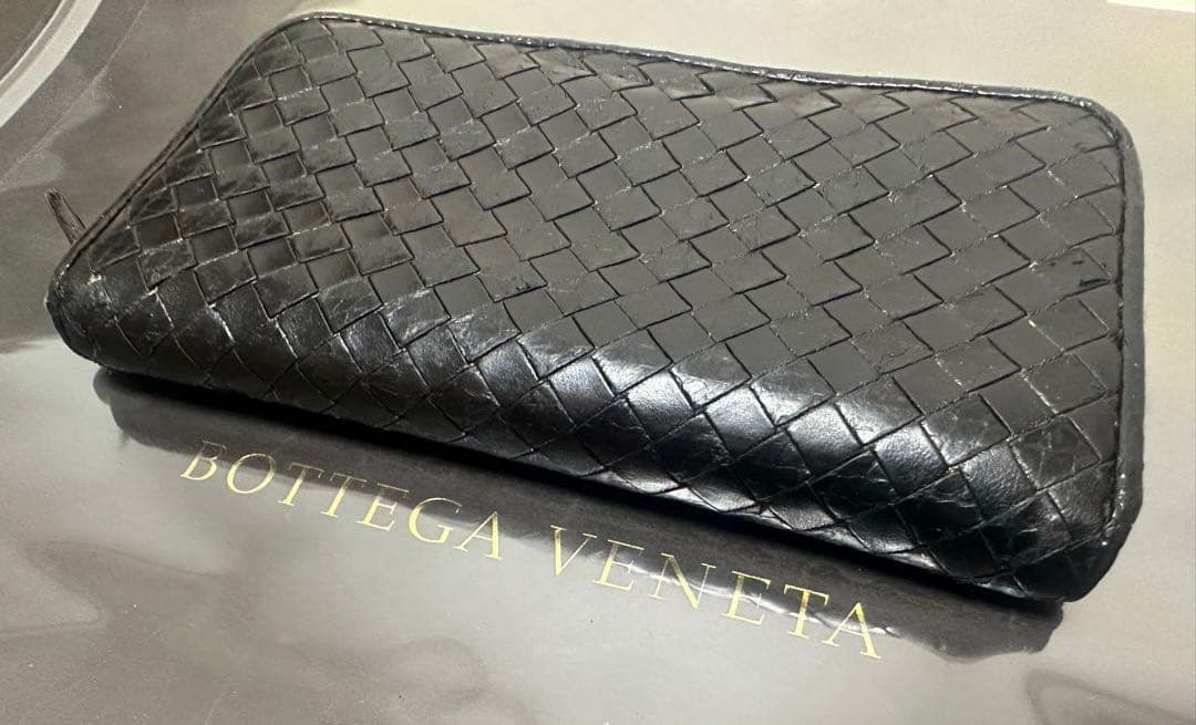 【本体のみ】ボッテガヴェネタ ラウンドファスナー/ラム＆パイソン/黒/2️⃣✨✨