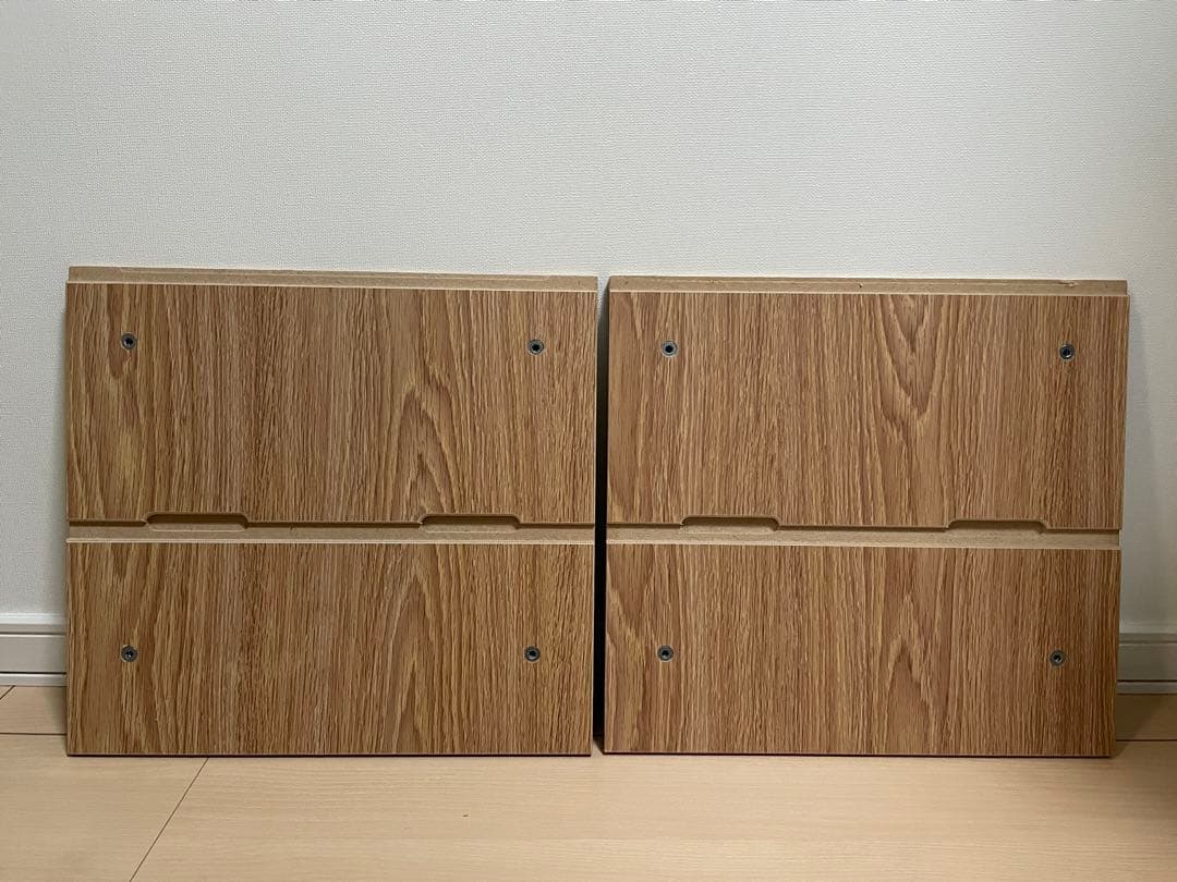 【無印良品】スチールユニットシェルフ用・ボックス・ガラス引き戸・オーク材