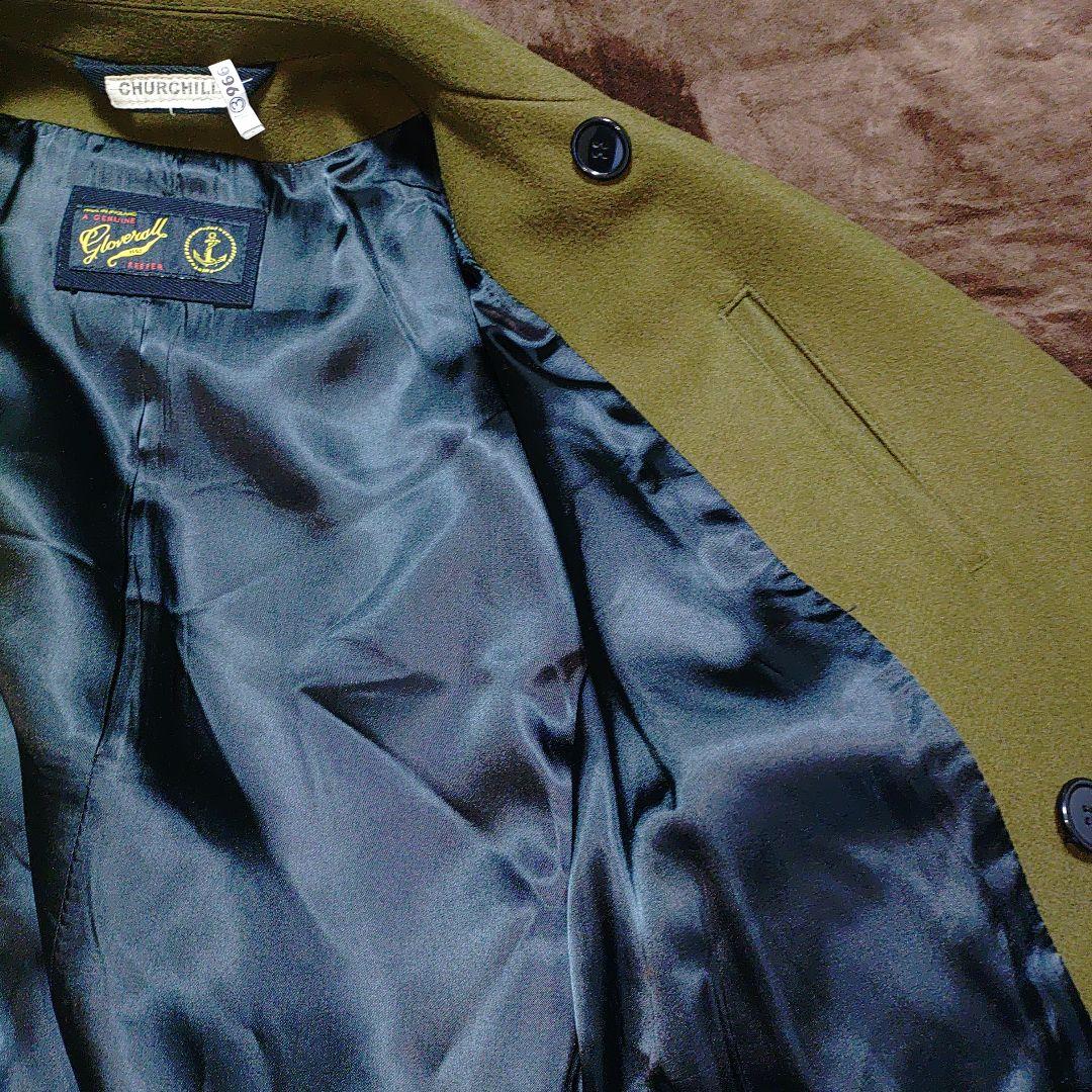 【美品】グローバーオールメンズ チャーチル ピーコート 769MM KALE