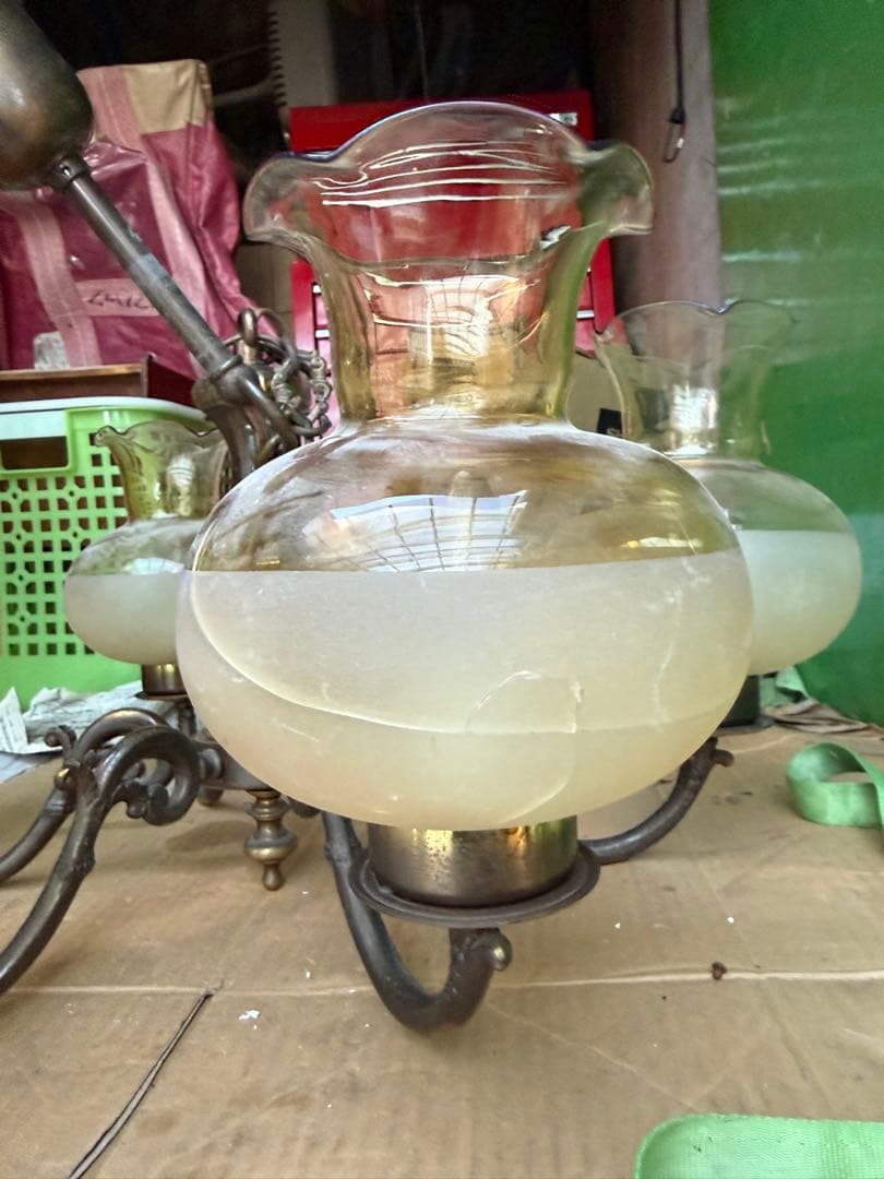 引き取り限定　イタリア製 6灯アンティークシャンデリア 直結工事用