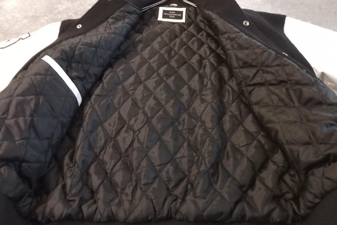 varsityjackets09 スタジャン ワッペン レザー袖 XL相当