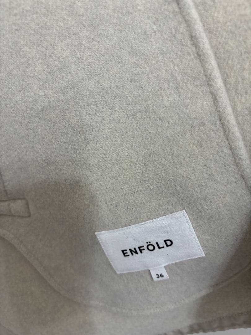 エンフォルド　ソフトリバーケープコート　アイボリー　オーバーサイズ　36