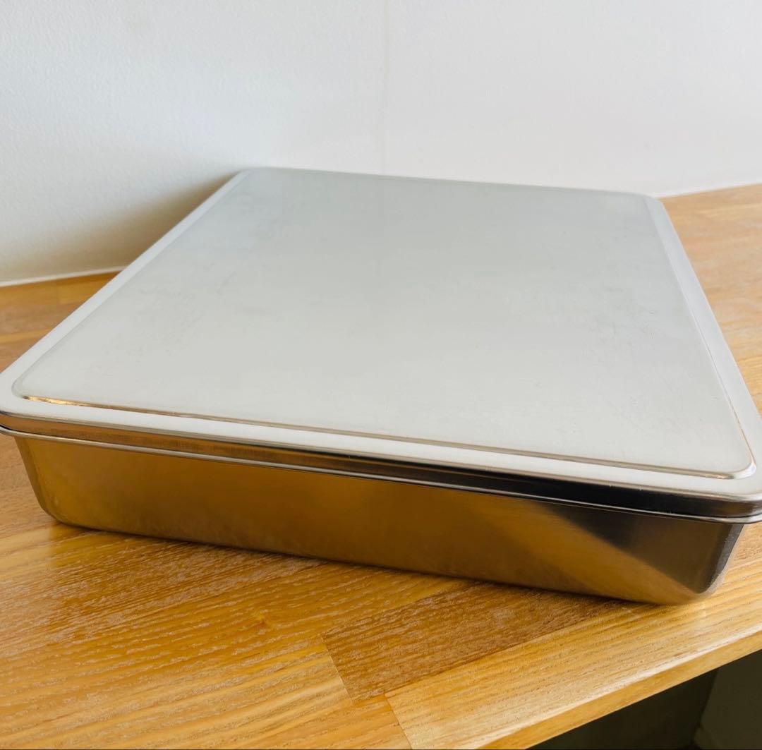 【業務用】ステンレス 食材容器 蓋付き 6分割 33cm バット