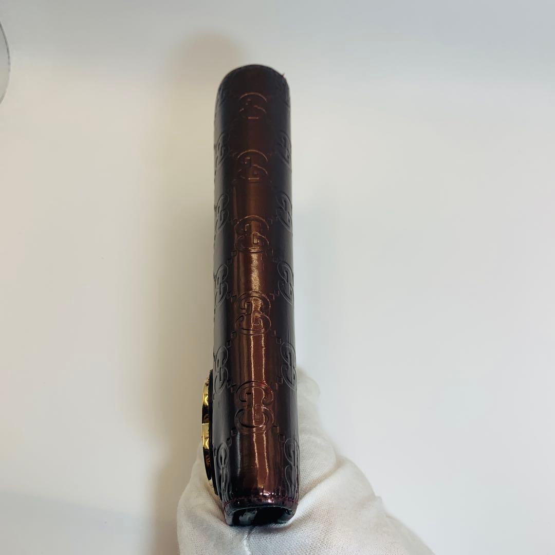 GUCCIグッチ 長財布 ラブリー/シマライン 251861 ブラウン レザー