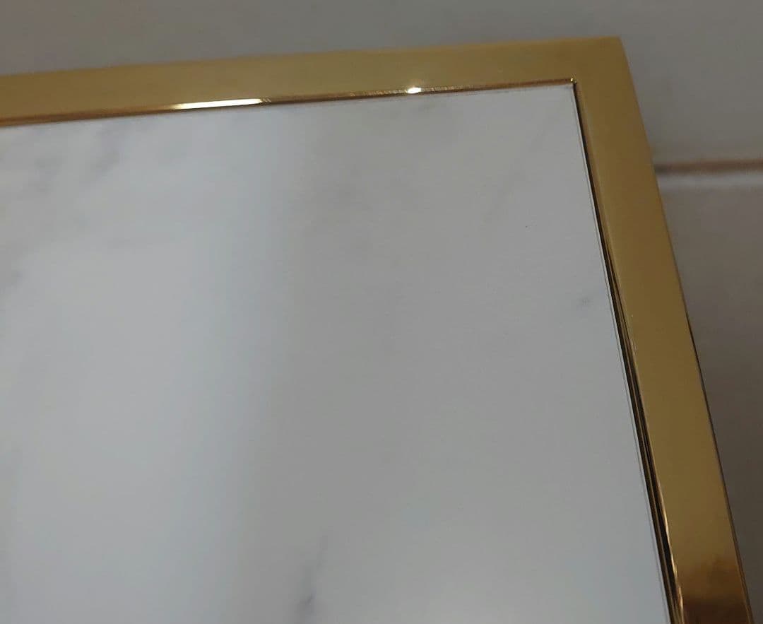 フランフラン　レーヌ ネストテーブル S マーブル×ゴールド