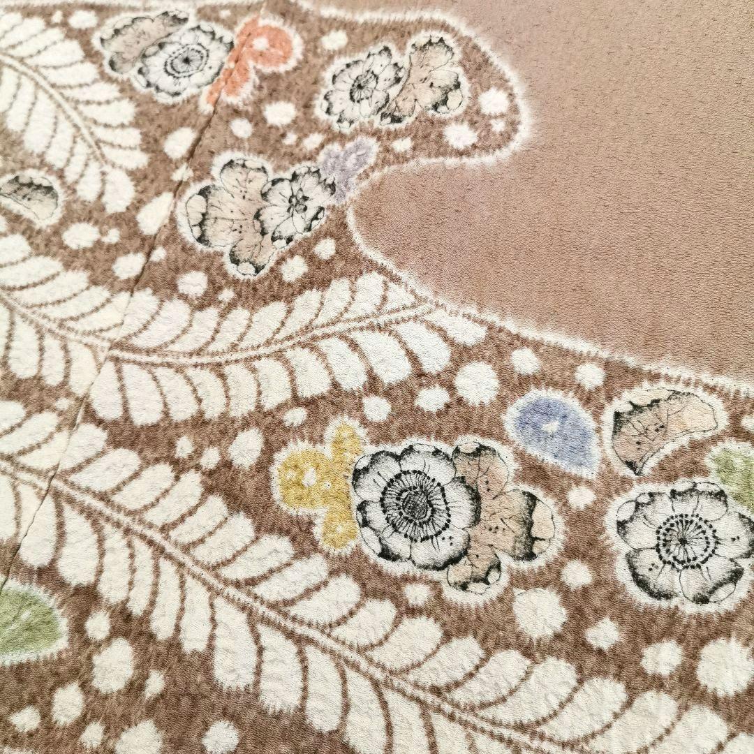 【新品 辻が花】優しいミルクティー色 技巧絞り 訪問着 付け下げ