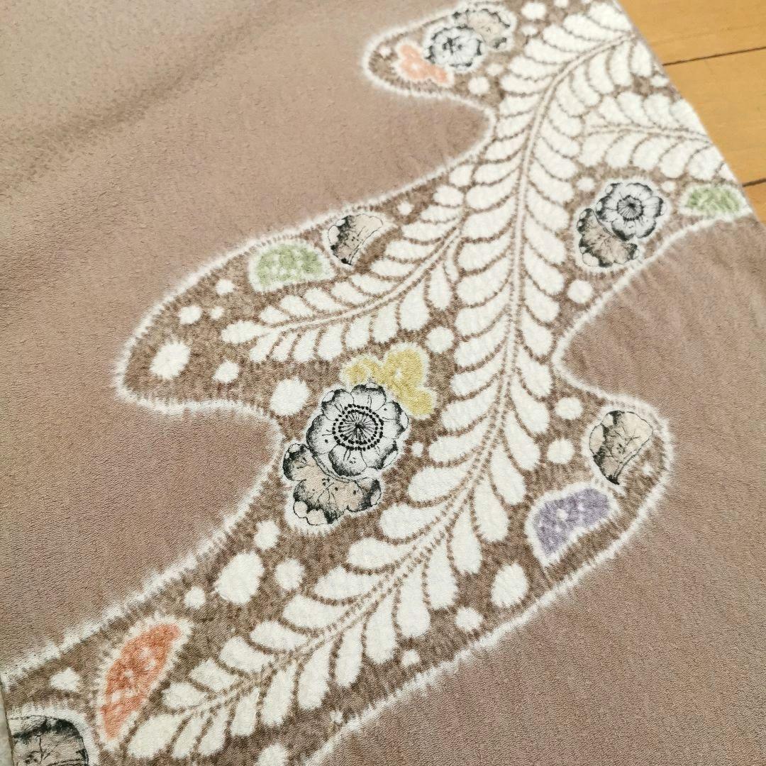 【新品 辻が花】優しいミルクティー色 技巧絞り 訪問着 付け下げ