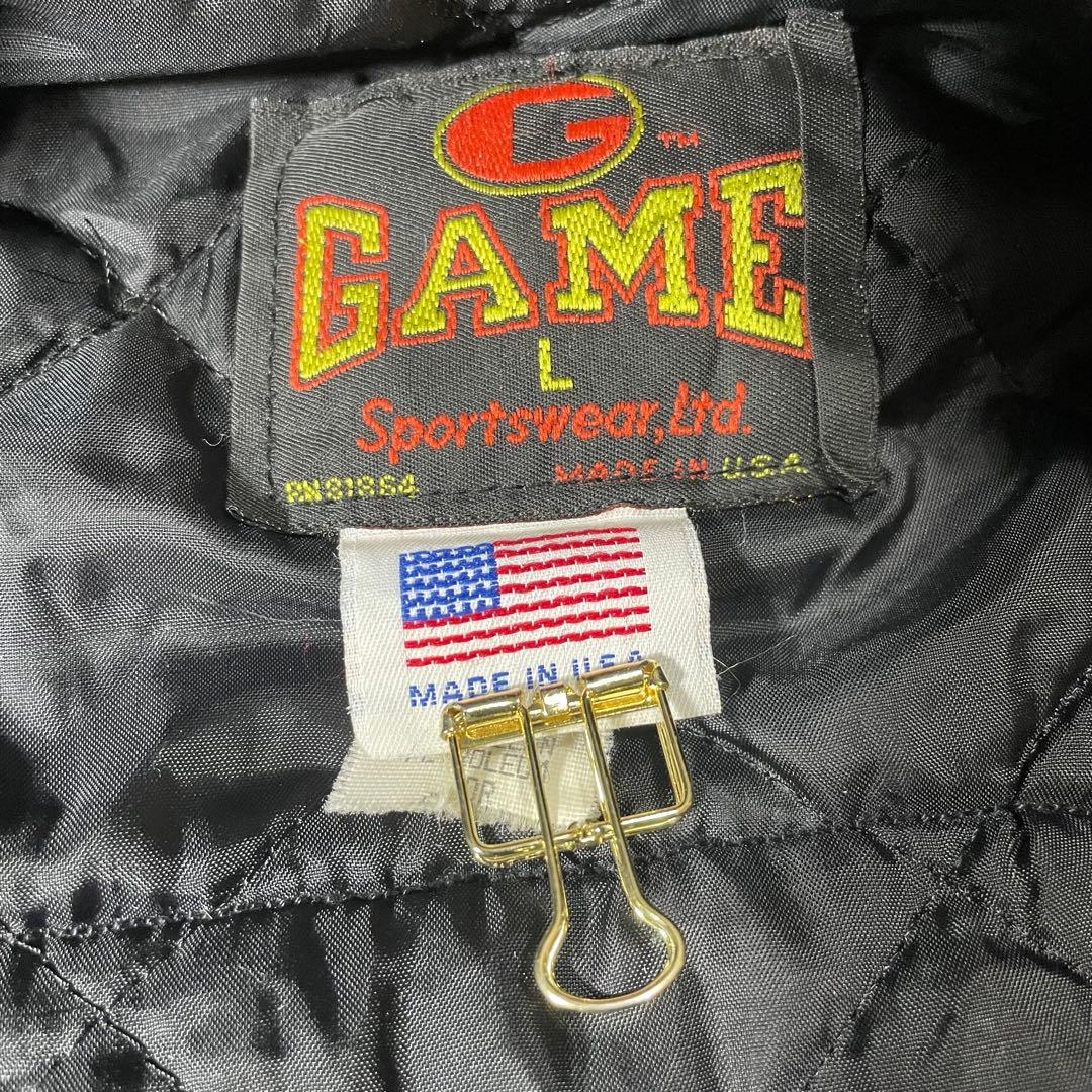 90s〜 GAME sportswear L USA製 スタジャン ウール