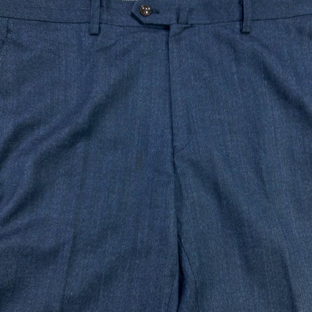 パーソンズフォーメン スリーピーススーツ ヘリンボーン ネイビー AB7 大きい