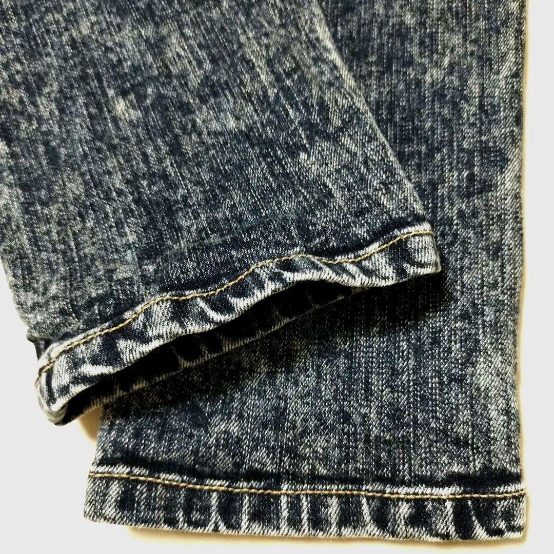 glamb　ラスティデニムイージーパンツ　ケミカルウォッシュ加工　インディゴ　2