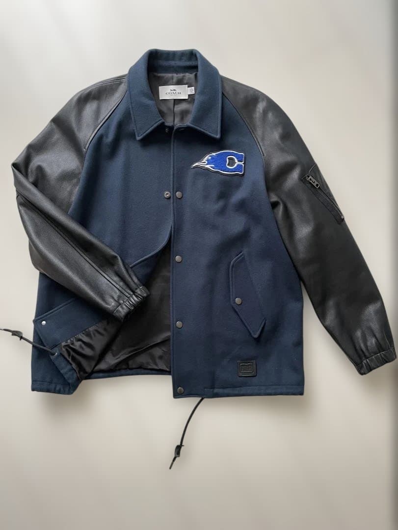 1*4様 希少XL｜COACH レザースリーブ スタジャン｜色褪せなし・極上コン
