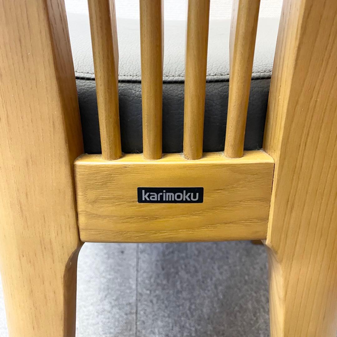 カリモク CD34モデル ダイニングチェア 合成皮革張 オーク材④ F