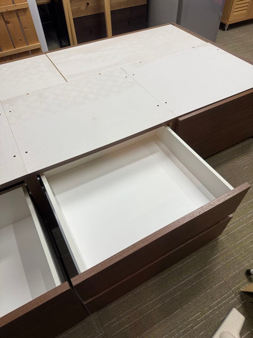 【美品】ニトリ　シングルベッドフレーム　ジオ チェスト40J MBR 板下収納