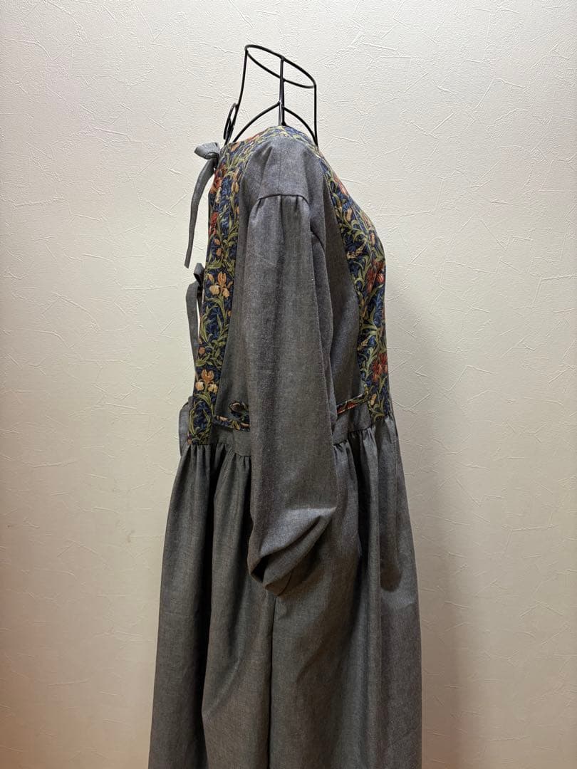 割烹着 おしゃれ ハンドメイド【ウィリアム モリス アイリス】