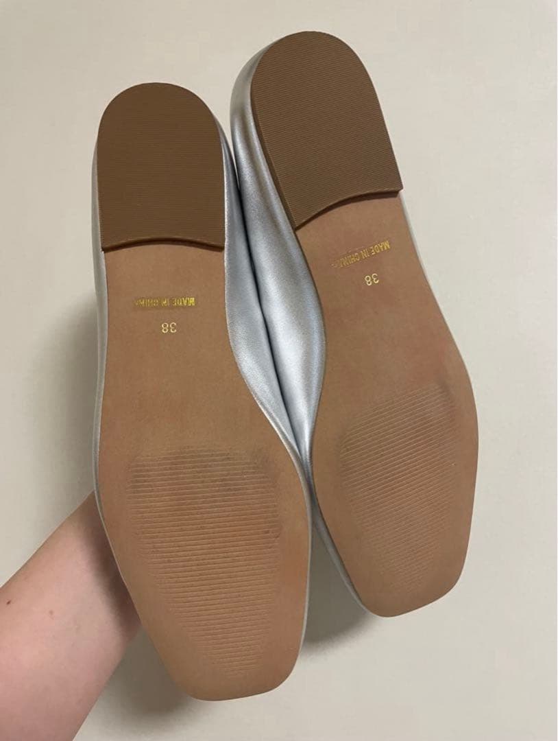 Demi-Luxe BEAMS フラット パンプス　シルバー　38