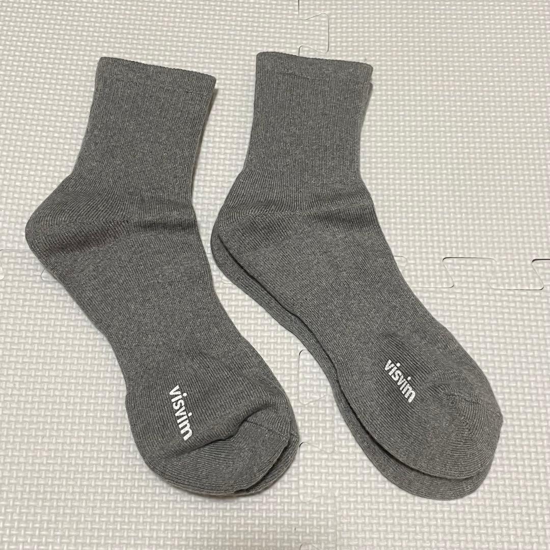 新品 Visvim Achilles Socks Mid Grey M-L 2足