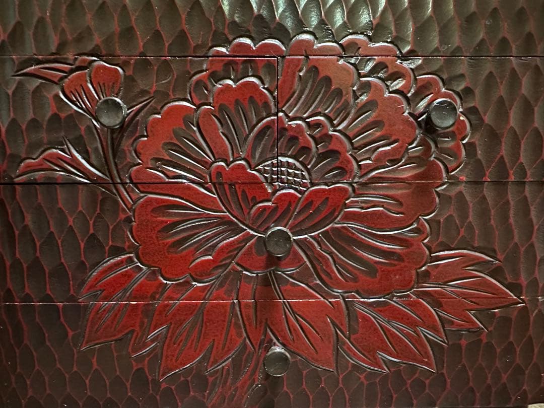 鎌倉彫　裁縫箱　ソーイングボックス