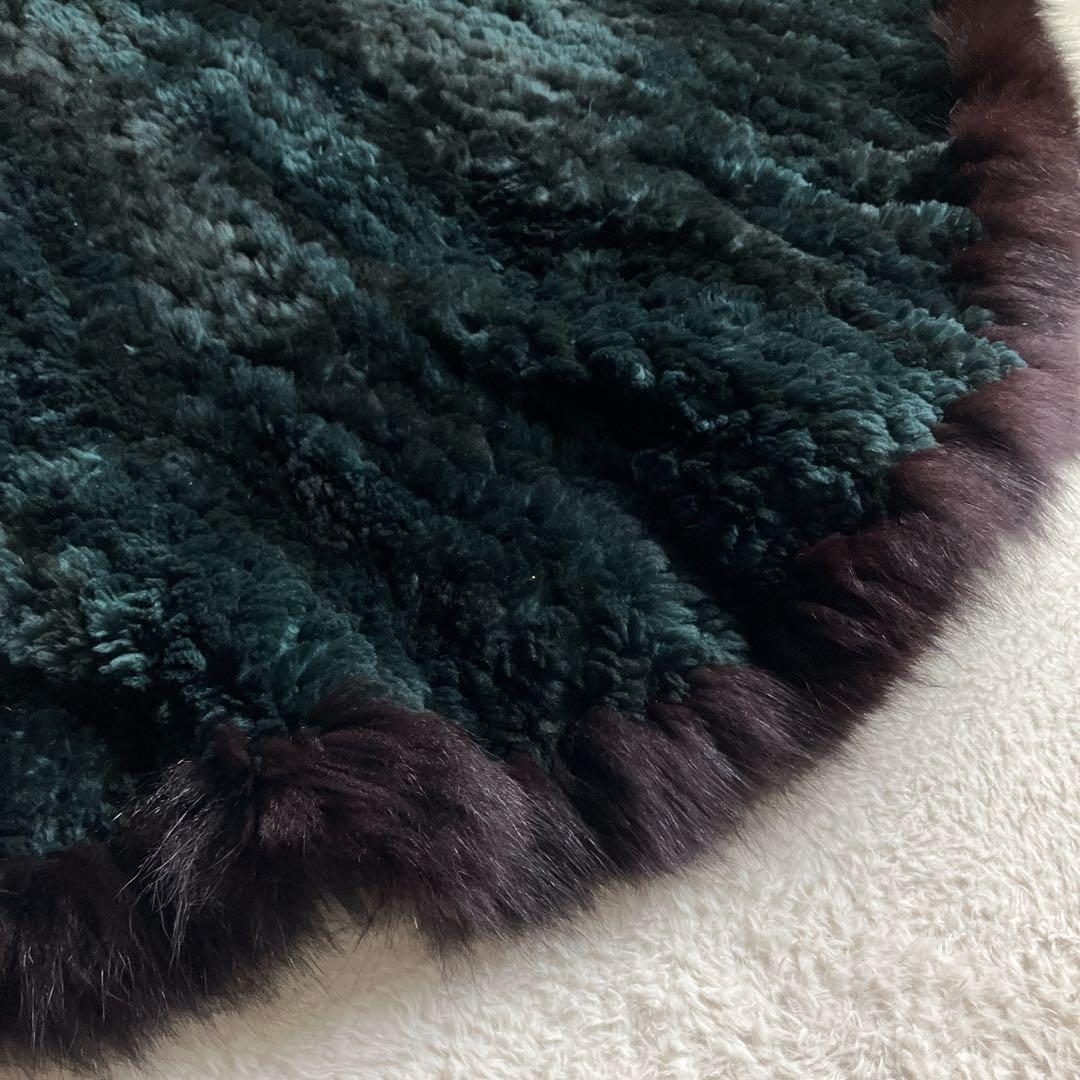 Paula Lishman カナダ製 ビーバー フォックス ニットファーケープ