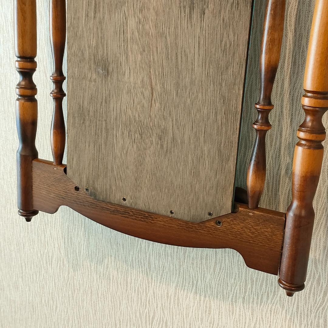 〈美品〉アンティーク　ウォールミラー　フック付き　鏡付きハンガーラック