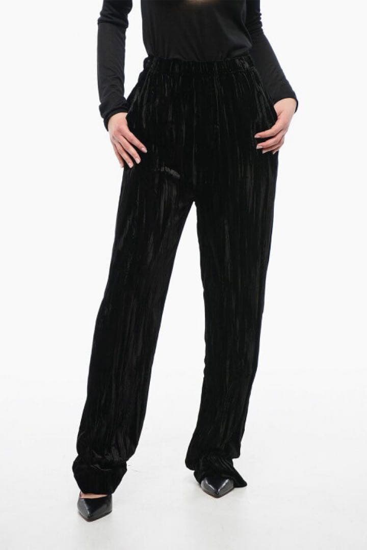 ［新古品］BALENCIAGA バレンシアガ ベロアパンツ ベルベット 42