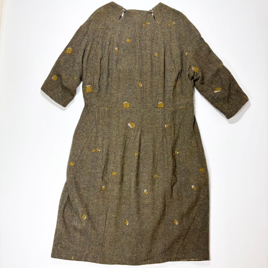 mina perhonenミナペルホネンpebble刺繍 シルクヤクワンピース