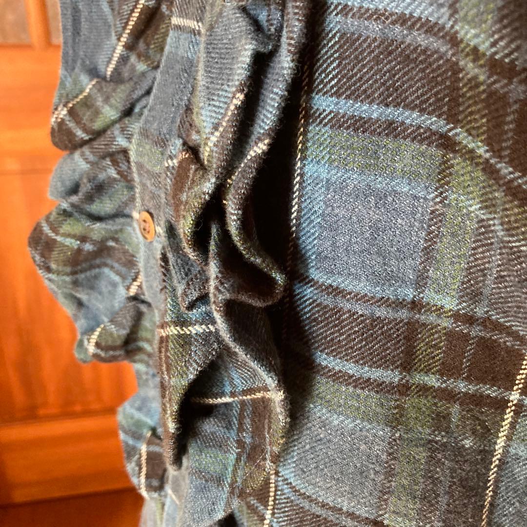 45R フォーティーファイブアール　フリル　ブラウス　チェック柄 サイズ2