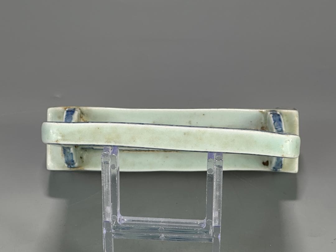 中国美術　明〜清時代　青花龍文硯屏　置物　時代　古物　唐物